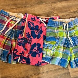Abercrombie & Fitch Men’s Swim Board Shorts - Pink Floral & Blue/Green Plaid